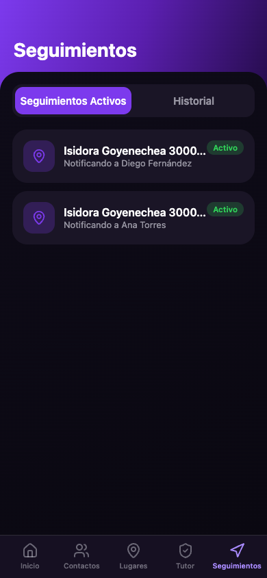 Historial de seguimientos